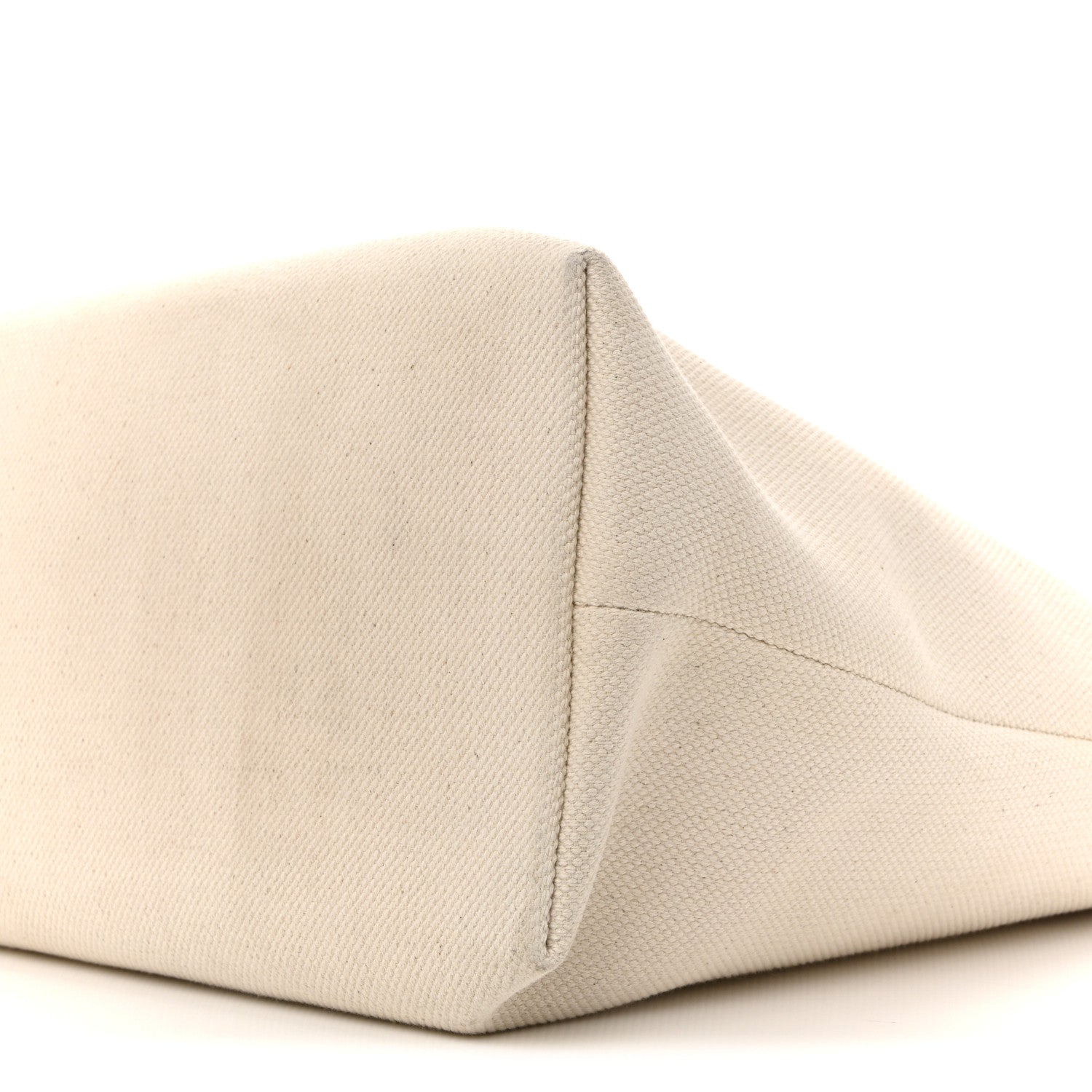 Canvas Calfskin Horizontal Cabas Natural Tan