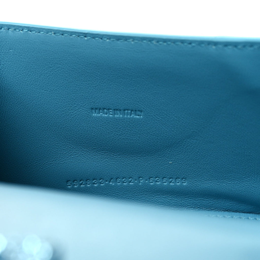 Strass Suede Hourglass Top Handle Bag XS Light Blue