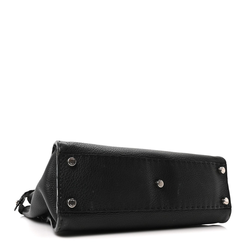 Cuoio Romano Selleria Bi-Color Medium Peekaboo Iconic Satchel Black Mou