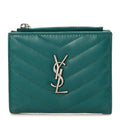 Grain De Poudre Matelasse Chevron Monogram Zipped  Case Malachite Green