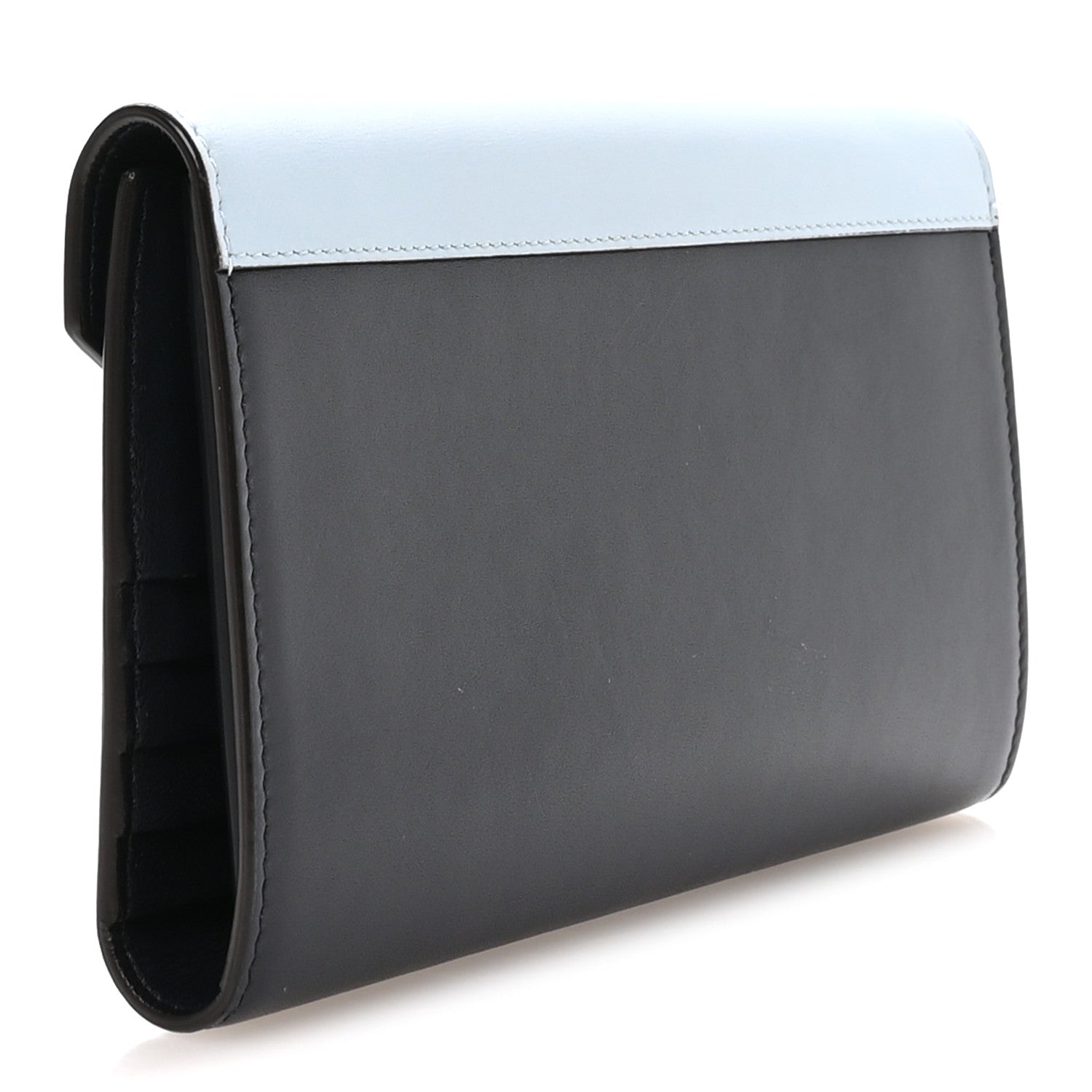 Liege Calfskin Pocket Tri-Fold Multifunction Envelope Flap Wallet Mineral Multicolor