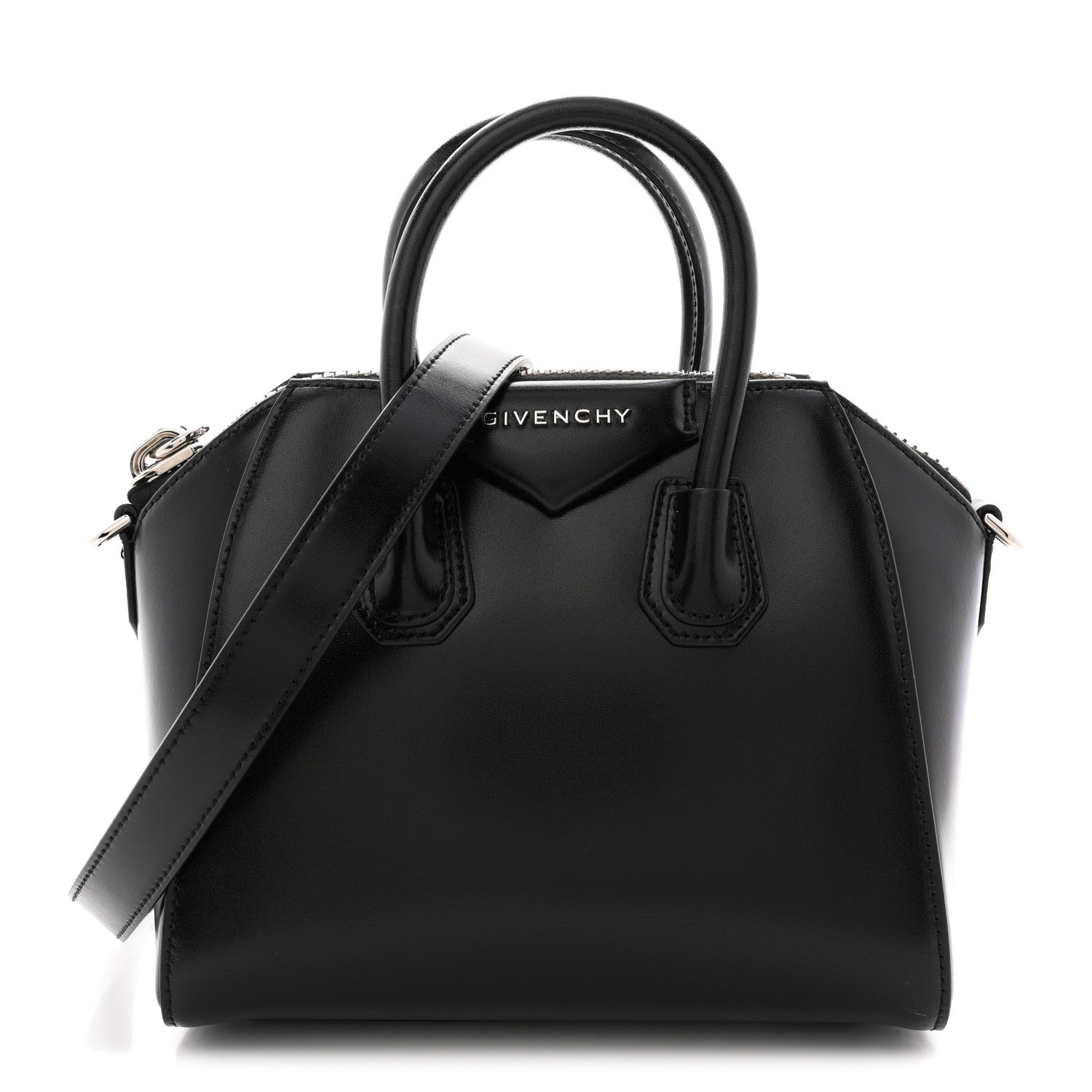 Shiny Lord Calfskin Mini Antigona Black