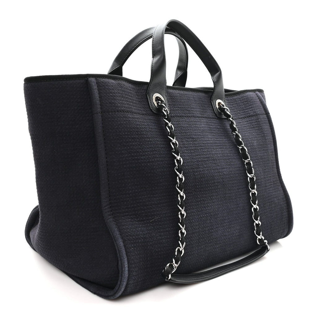 Mixed Fibers Medium Deauville Tote Navy Blue