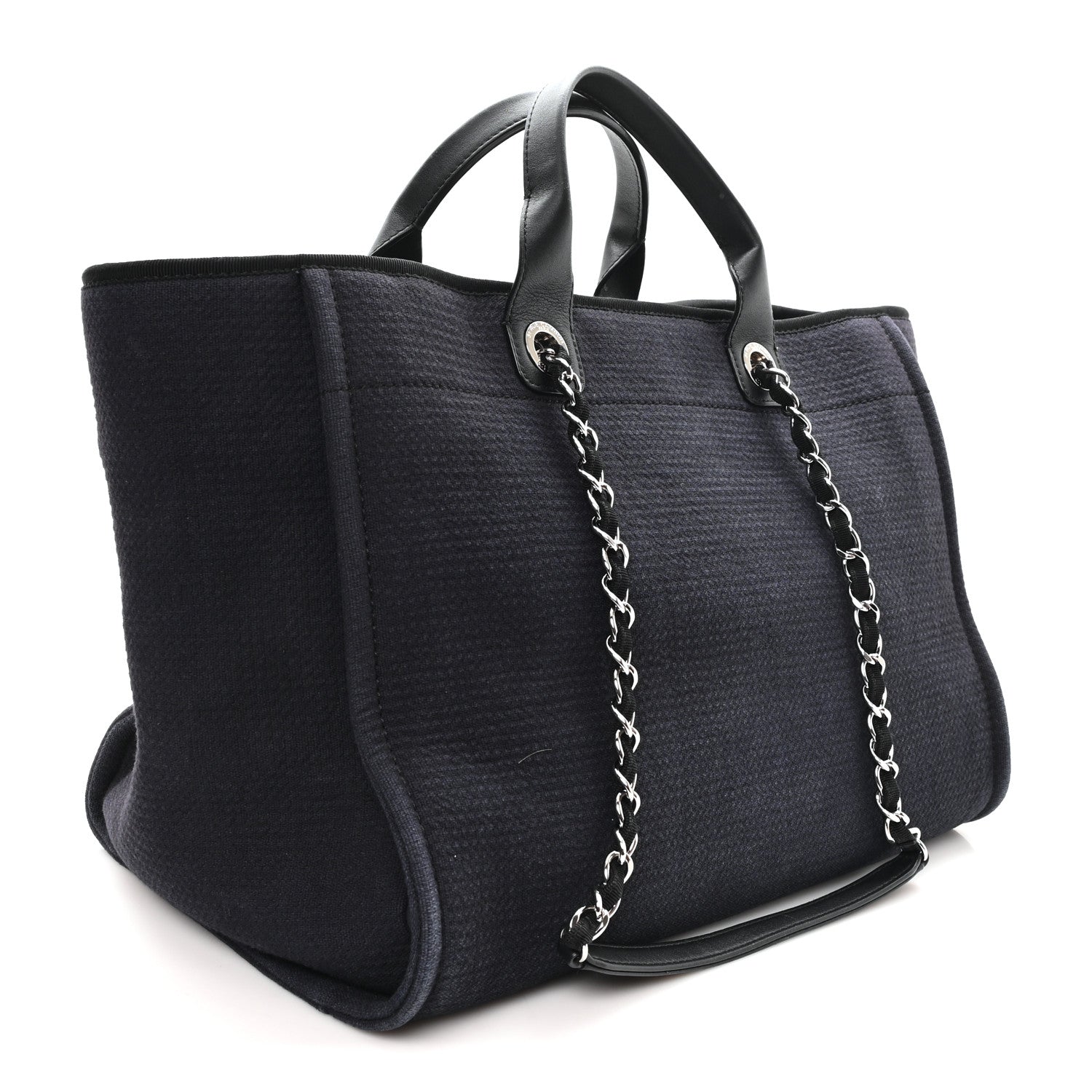Mixed Fibers Medium Deauville Tote Navy Blue