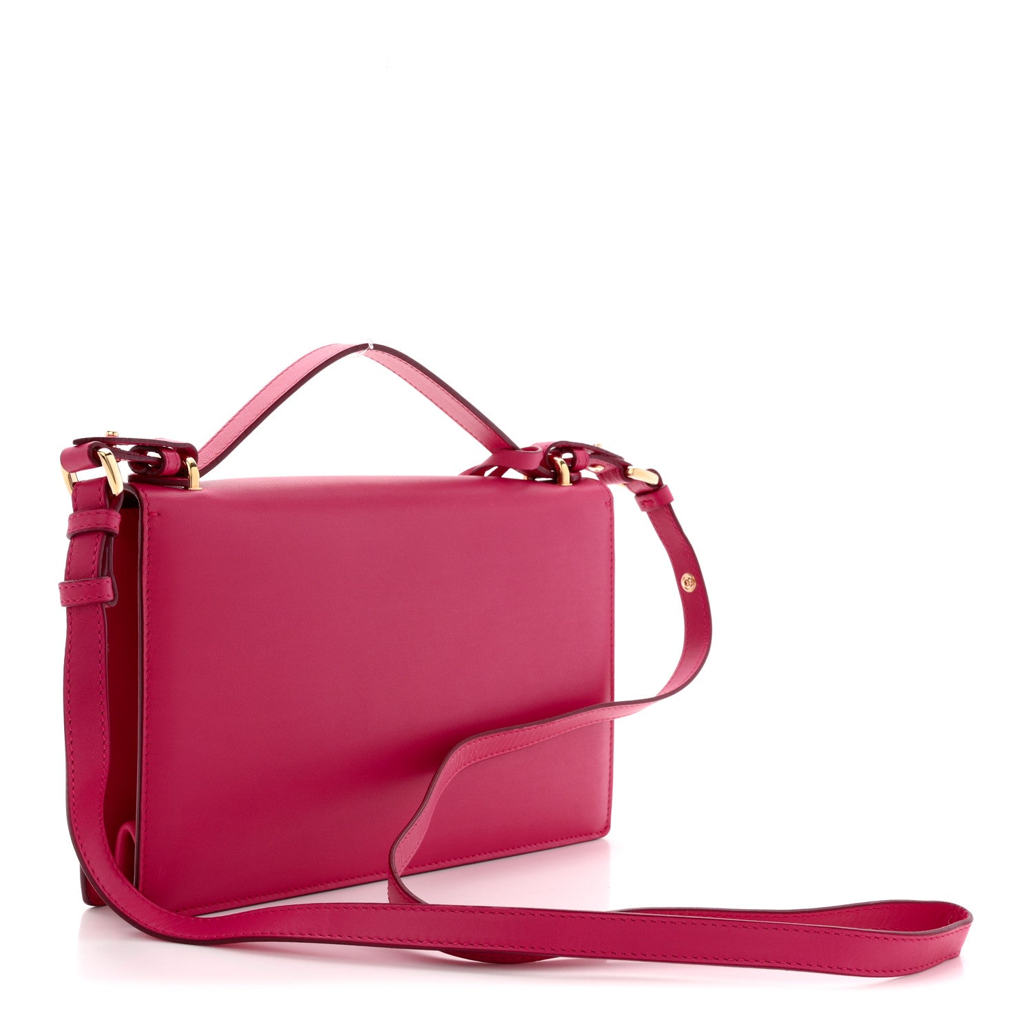 Smooth Calfskin Aileen Gancio Lock Shoulder Bag Pink