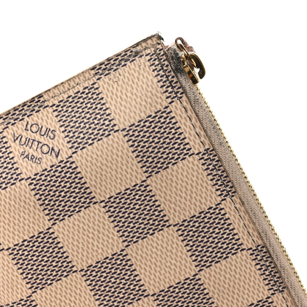 Damier Azur Pochette Felicie Chain Wallet Rose Ballerine