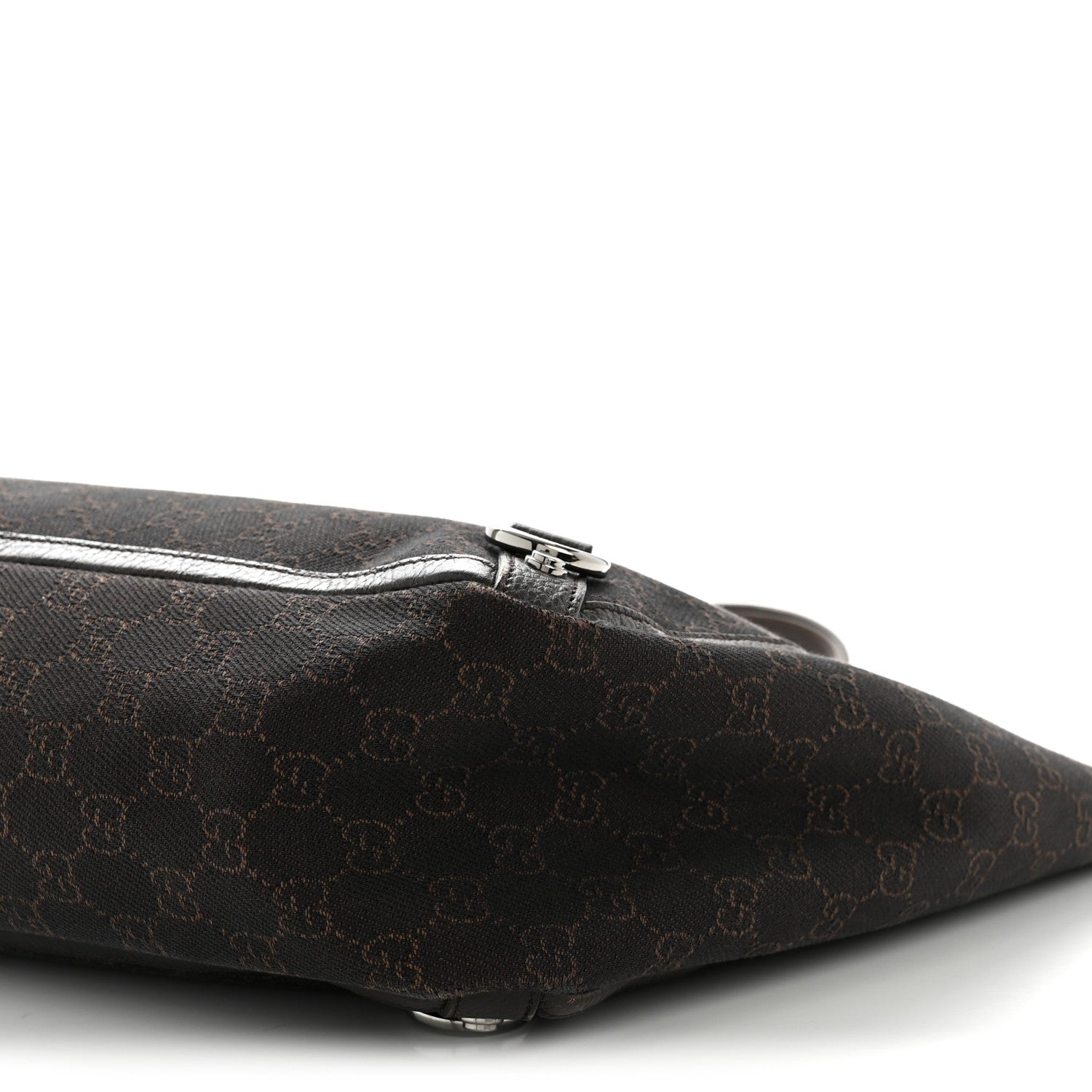 Denim Monogram Large Abbey Tote Dark Brown
