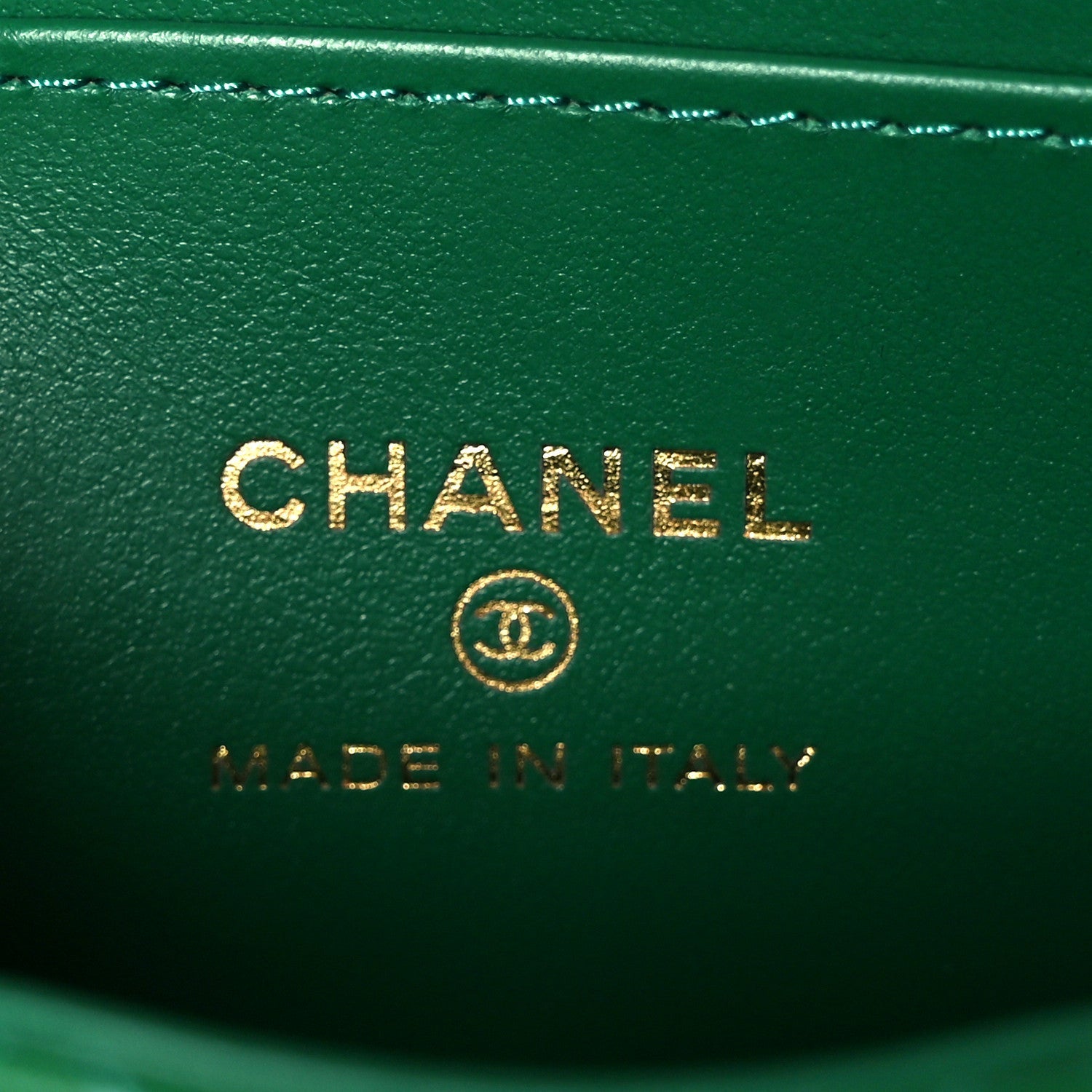Shiny Aged Calfskin Quilted Mini Nano Kelly Shopper Green