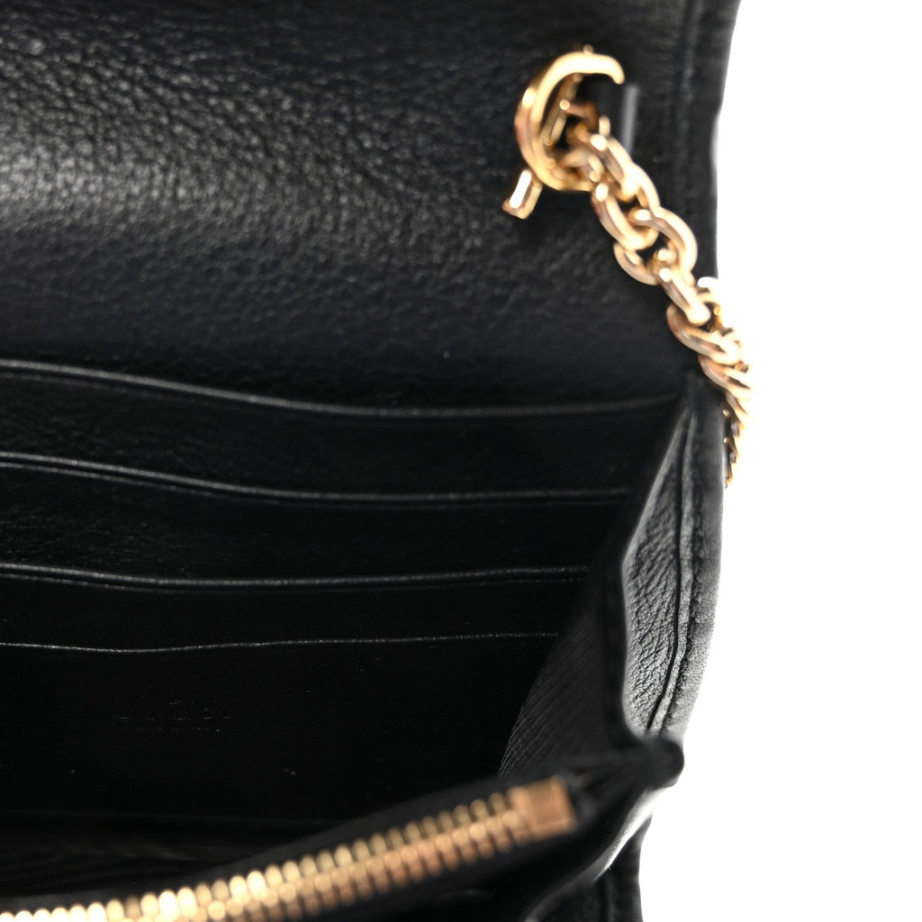 Roxy Calfskin Medium Blondie Chain Wallet Black