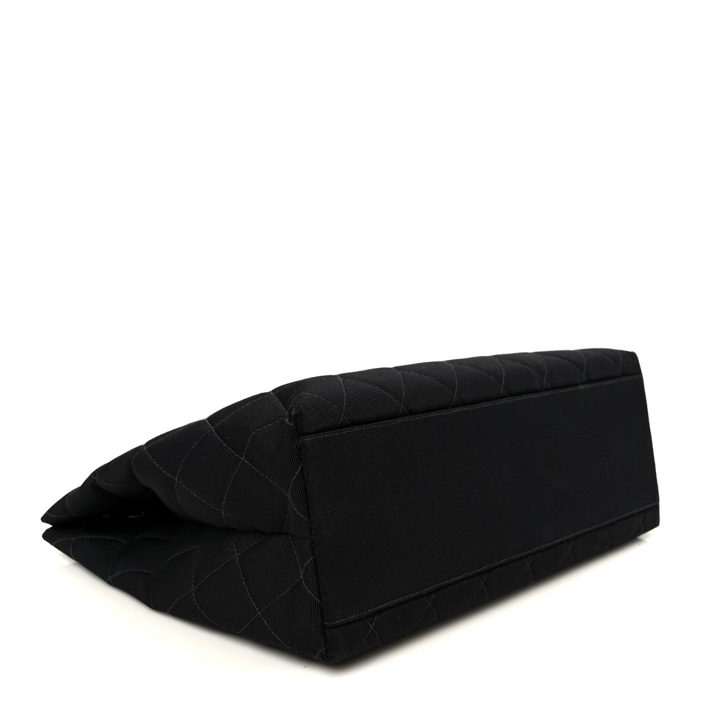 Grosgrain Quilted Shopper Tote Black