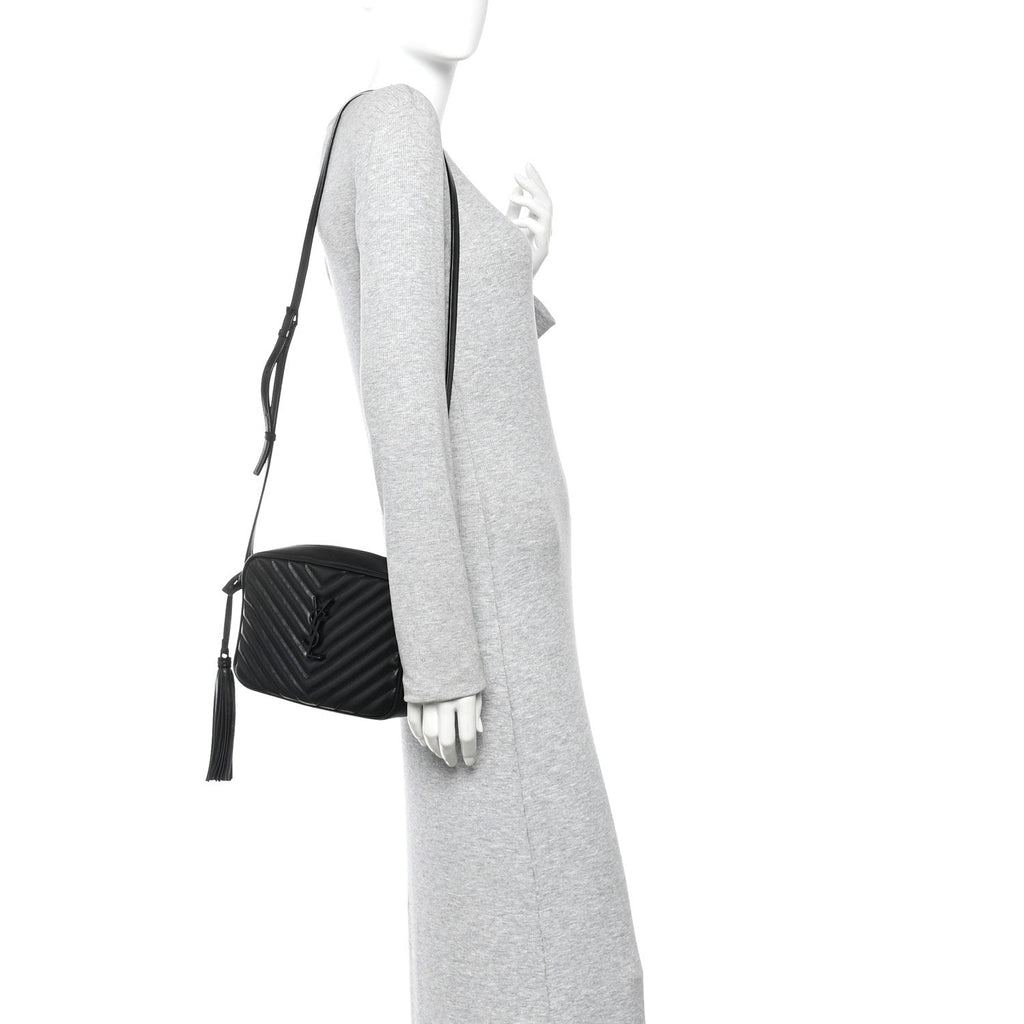 Calfskin Matelasse Monogram Monochrome Lou Camera Bag Black