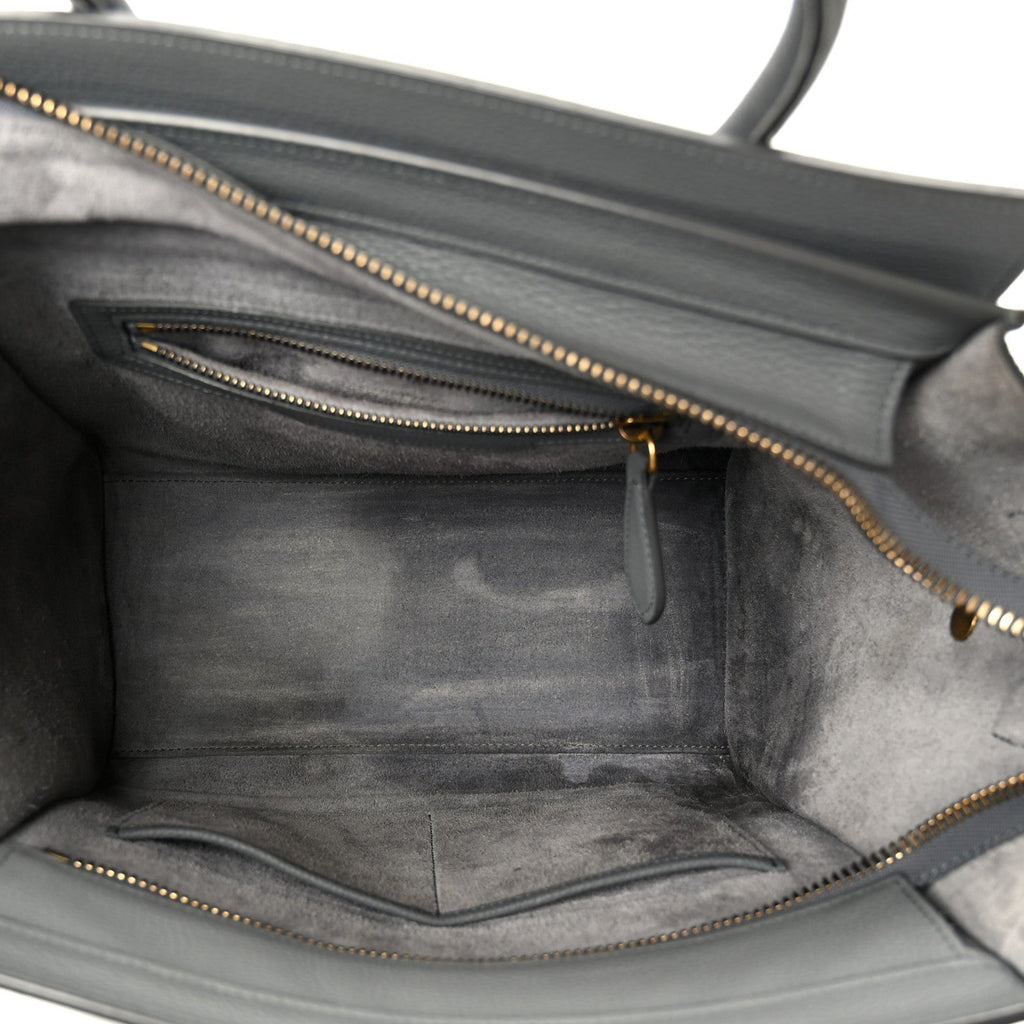 Baby Drummed Calfskin Micro Luggage Kohl