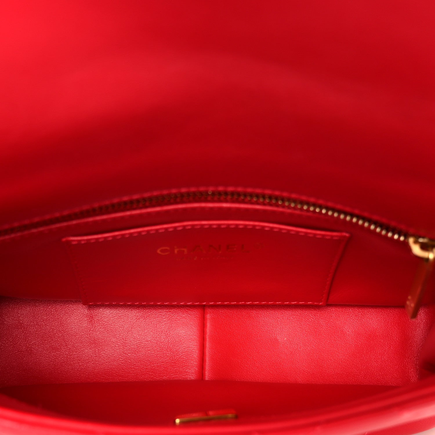 Lambskin Quilted Small Flap Red