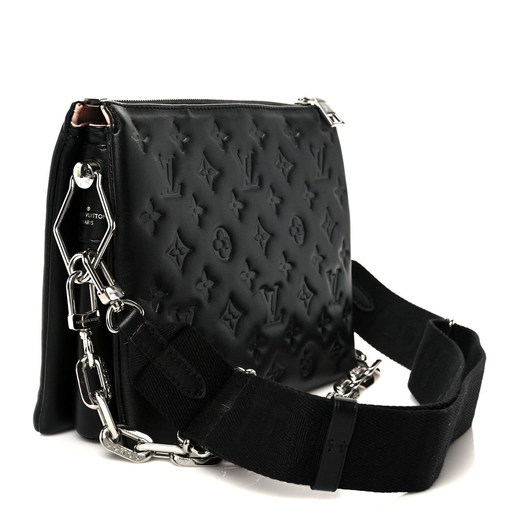 Lambskin Embossed Monogram Coussin PM Black
