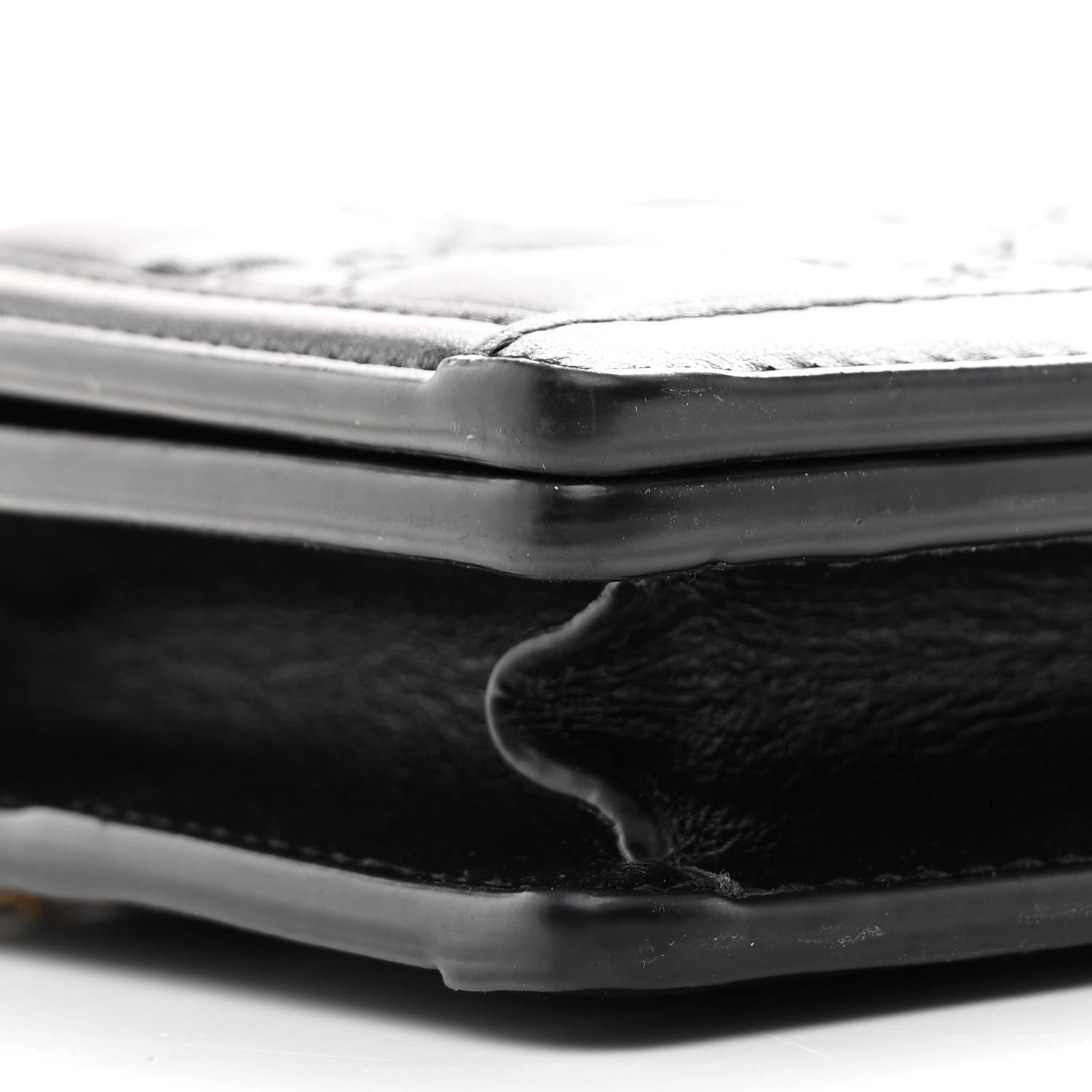 Calfskin GG Matelasse Chain Wallet Black