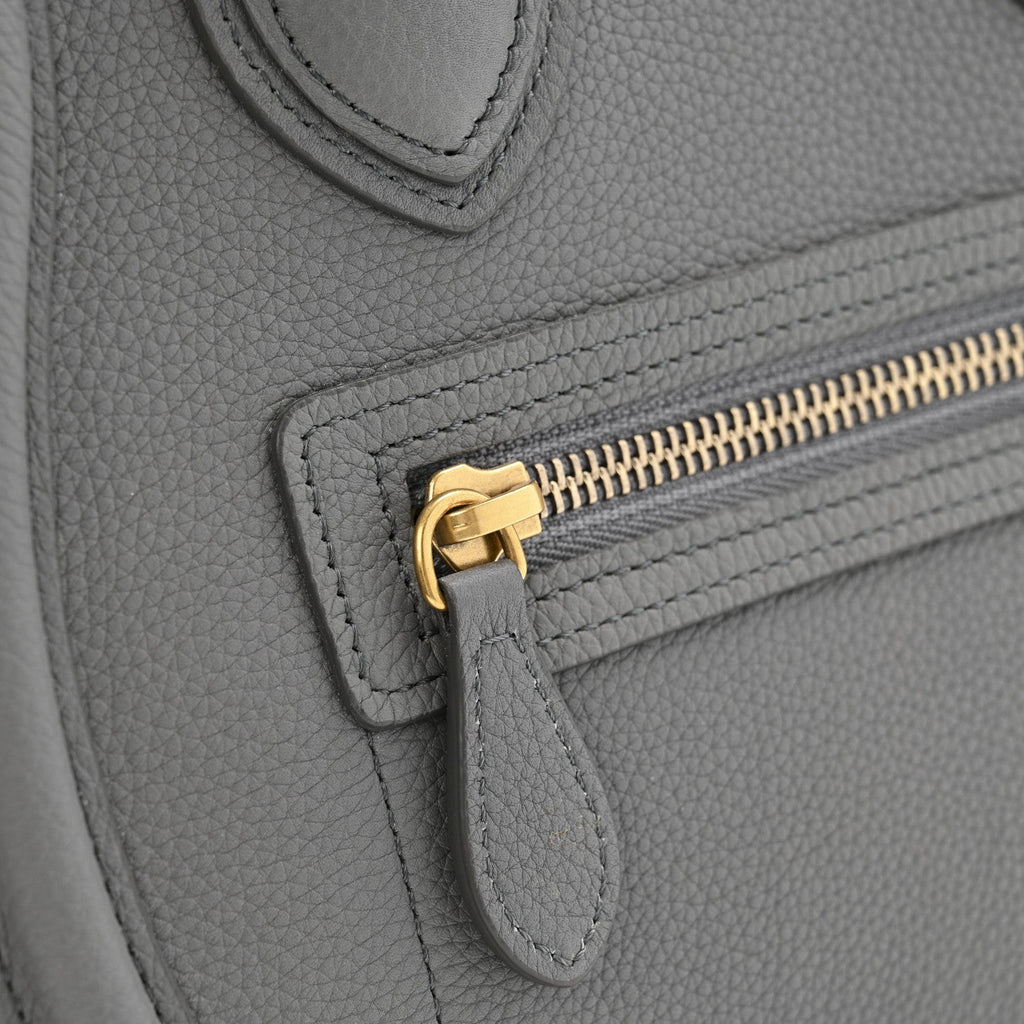 Baby Drummed Calfskin Micro Luggage Kohl