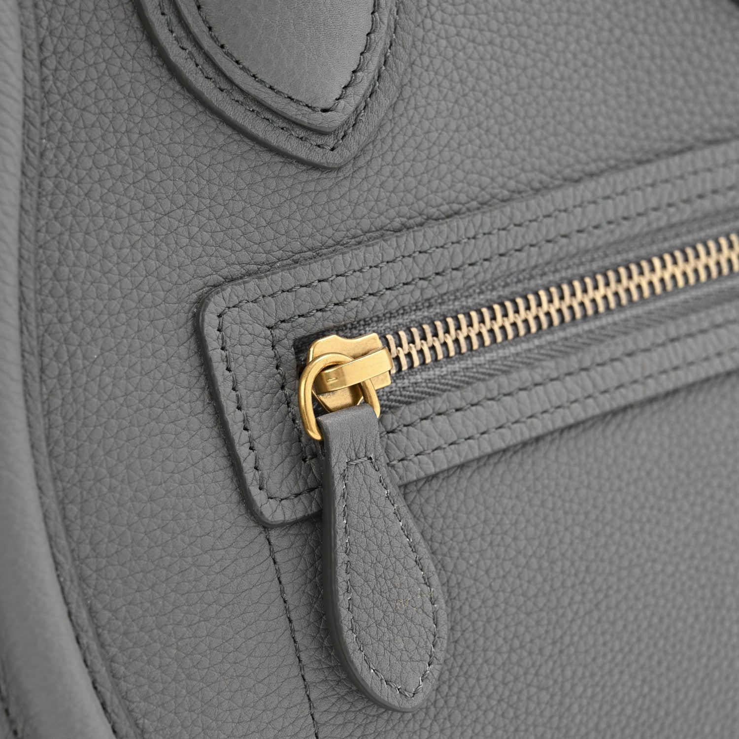 Baby Drummed Calfskin Micro Luggage Kohl