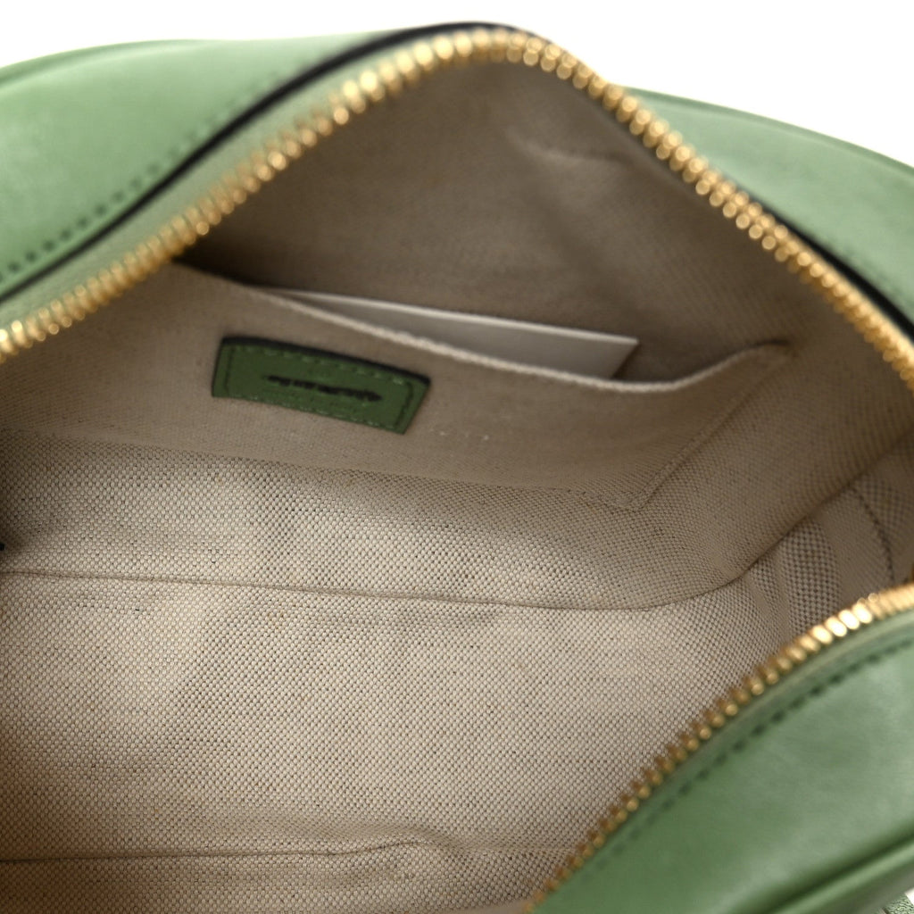 Sakai Be Green Calfskin Diagonal Stitched Small Blondie Shoulder Bag Light Green