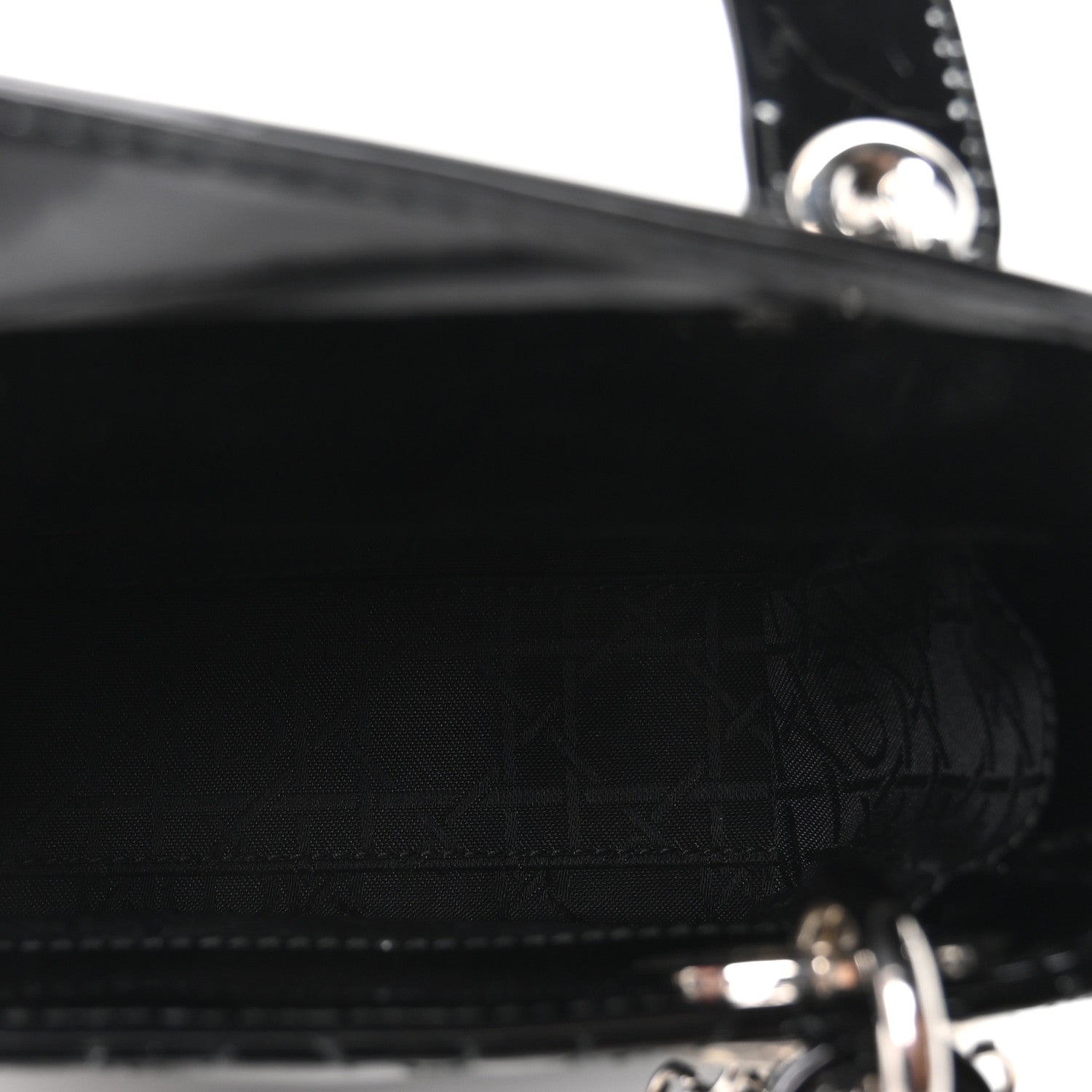 Patent Cannage Mini Lady Dior Black