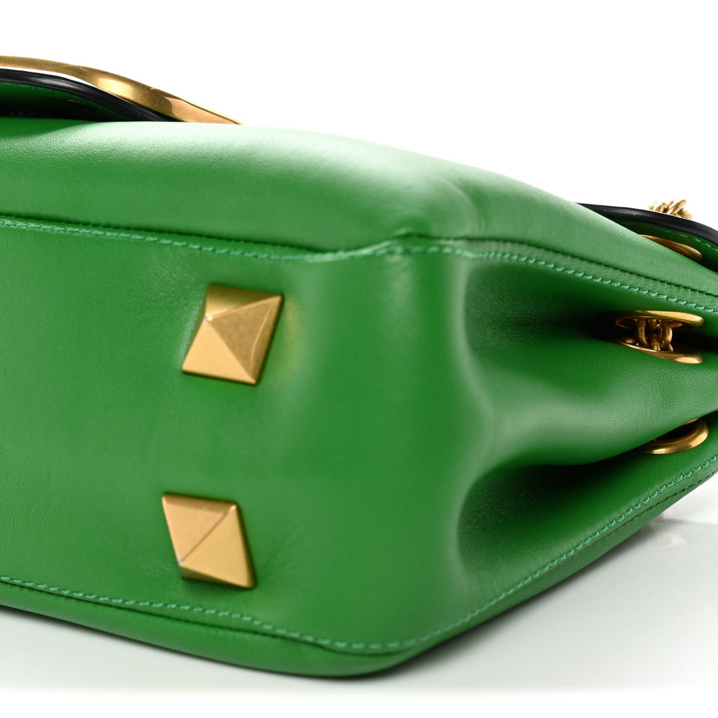 Nappa Stud Sign Shoulder Bag Ultra Green