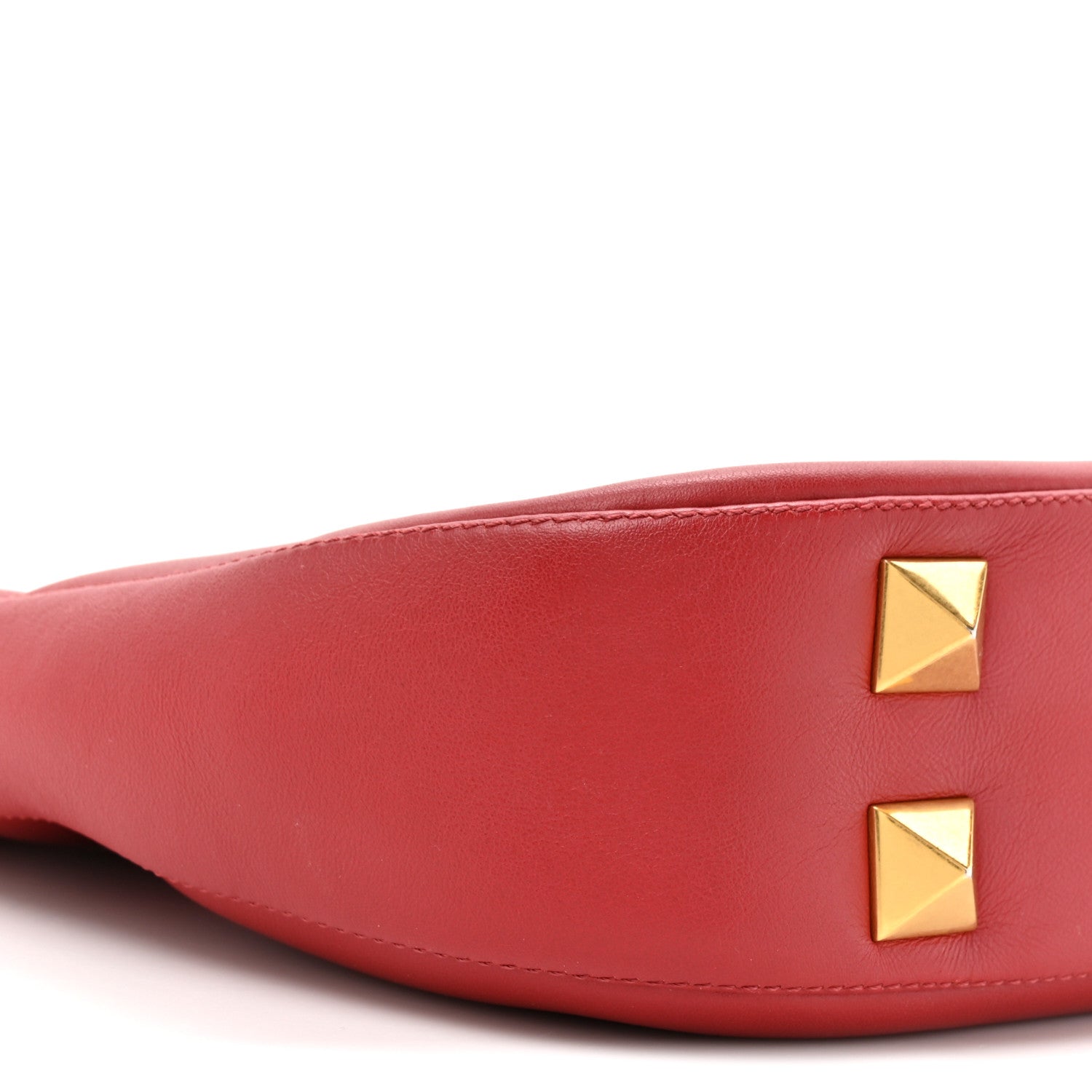 Calfskin Stud Sign Zip Hobo Rosso Valentino