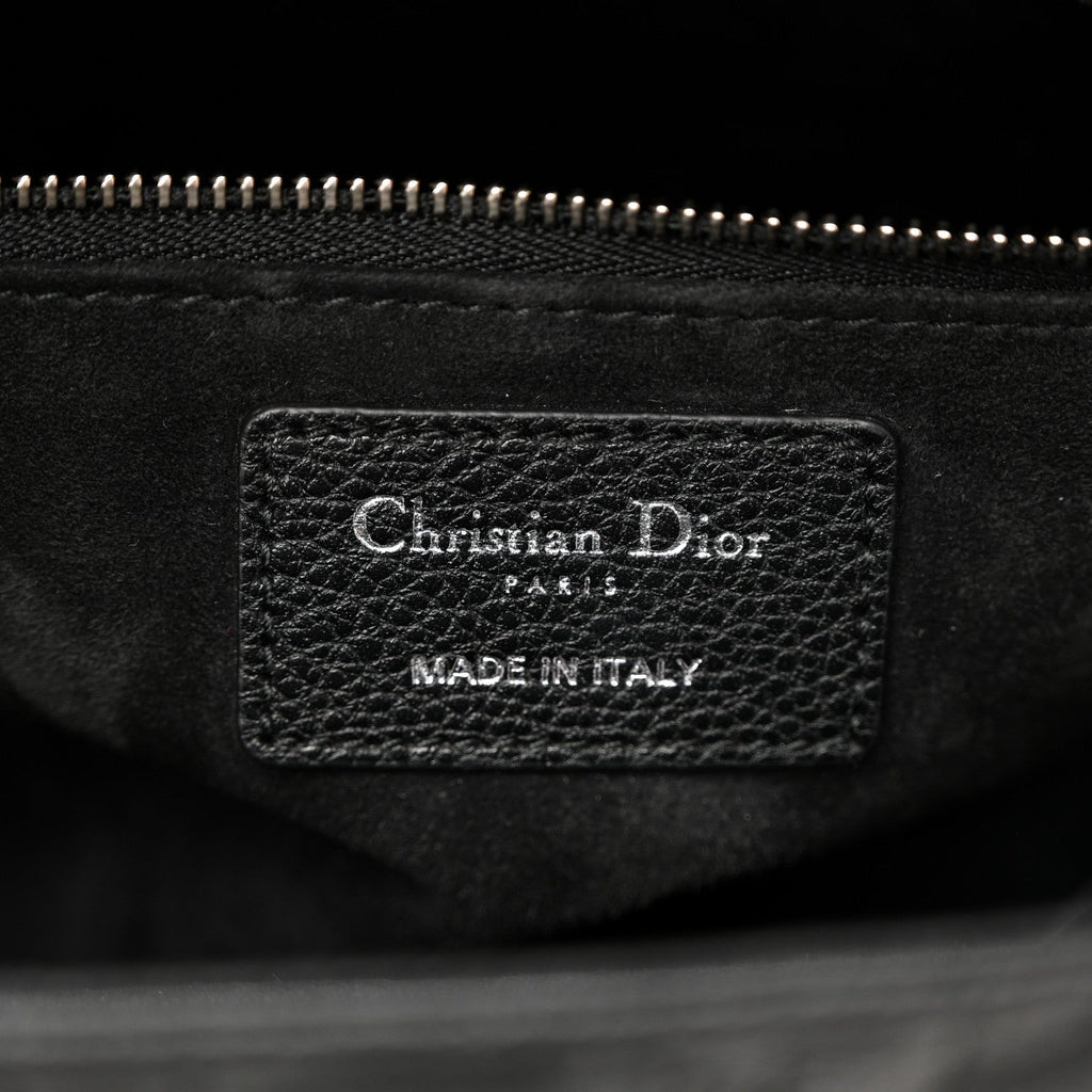 Grained Calfskin Cannage Medium Lady Dior Black