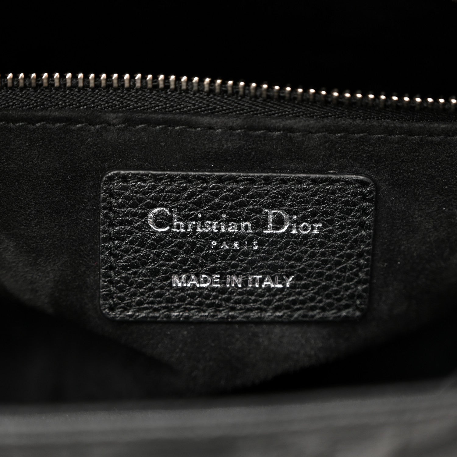 Grained Calfskin Cannage Medium Lady Dior Black