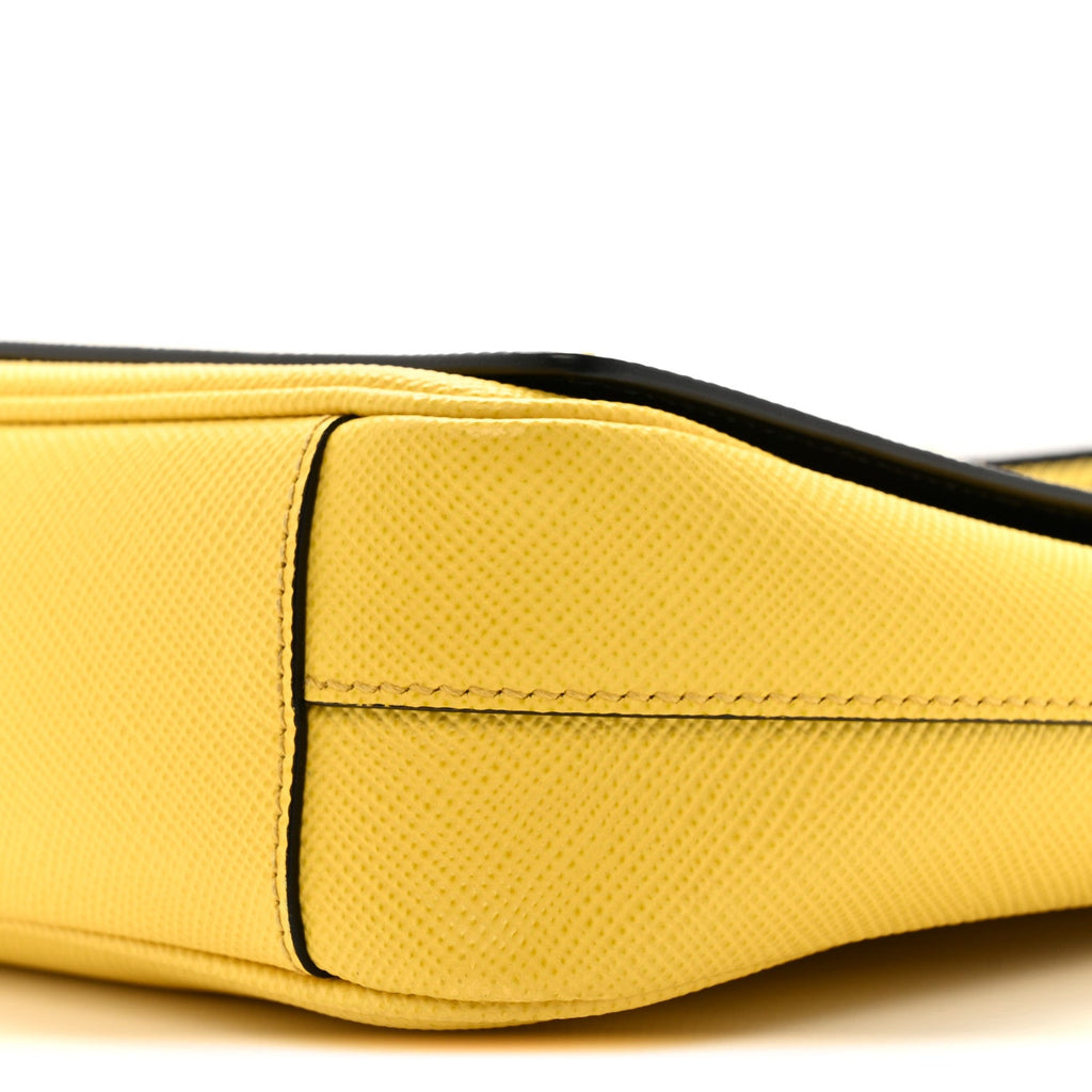 Saffiano Cuir Triangle Logo Embossed Flap Crossbody Sole