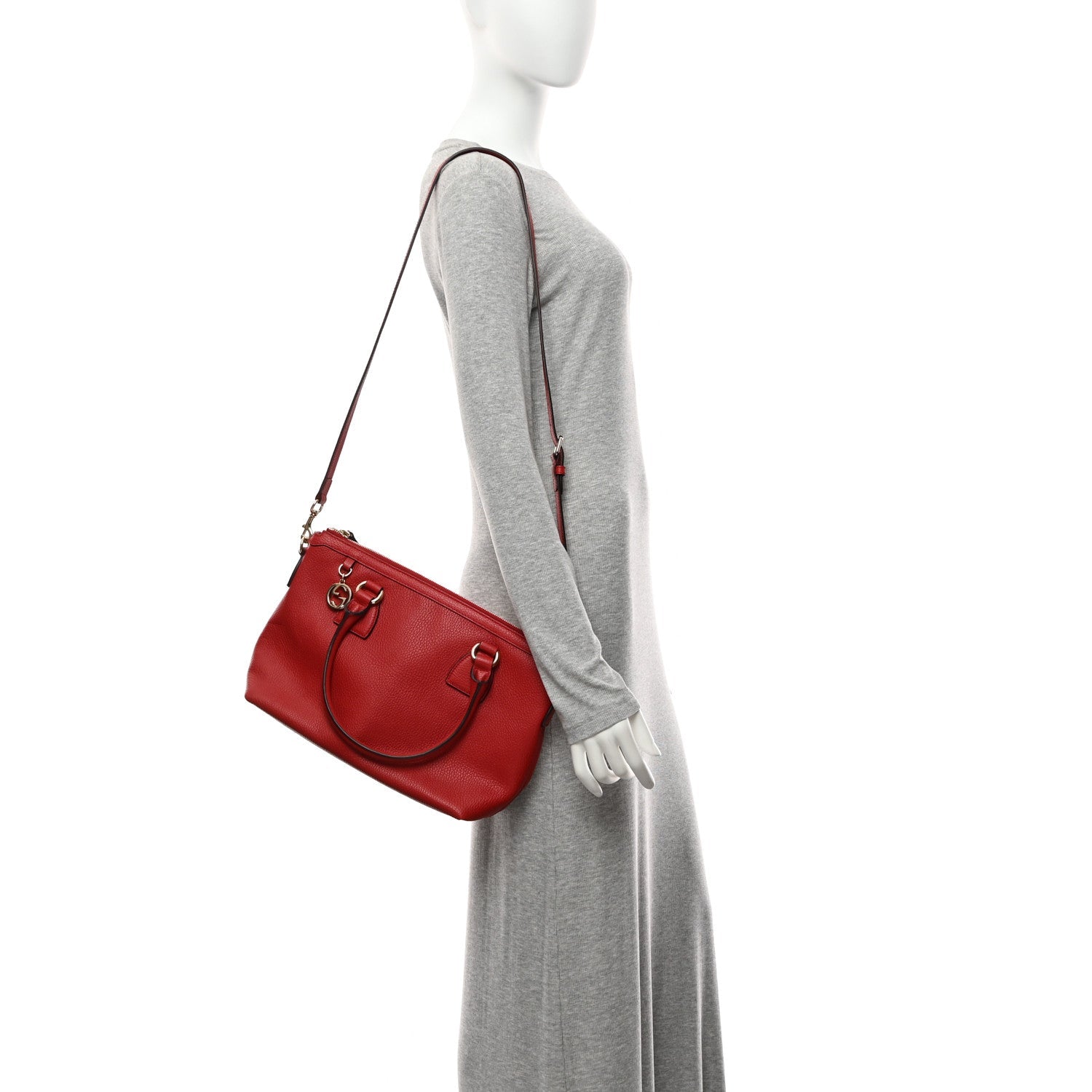 Dollar Calfskin GG Charm Satchel Red