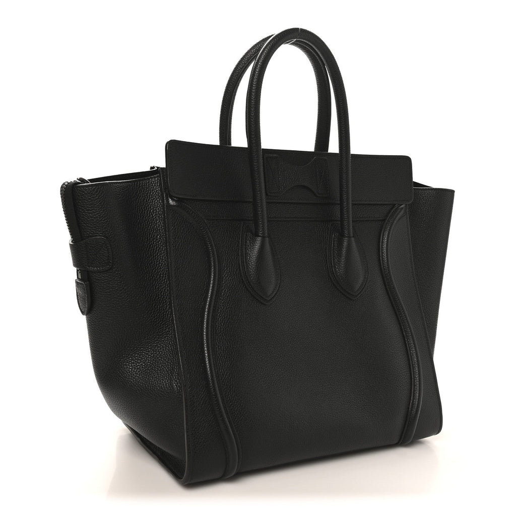 Drummed Calfskin Mini Luggage Black