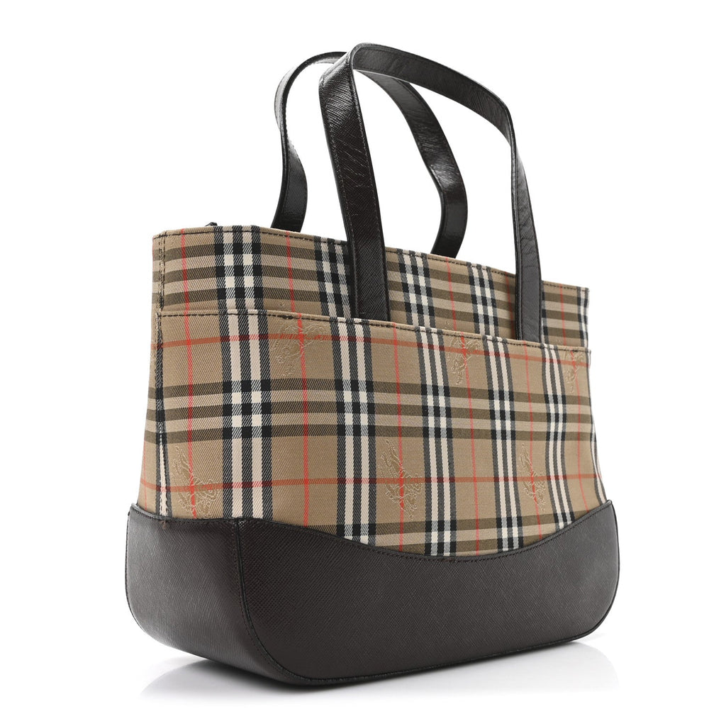 Haymarket Check Small Tote Dark Brown