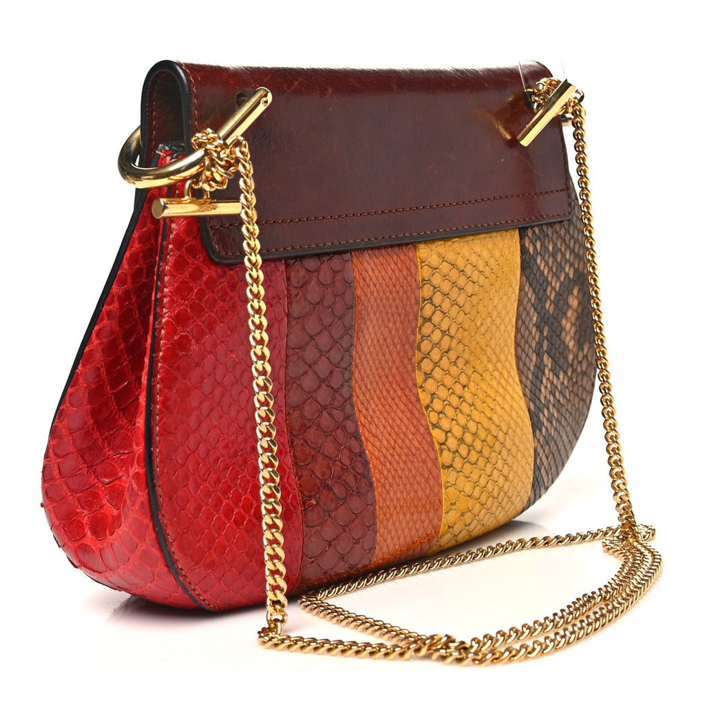 Snakeskin Drew Shoulder Bag Brown Multicolor