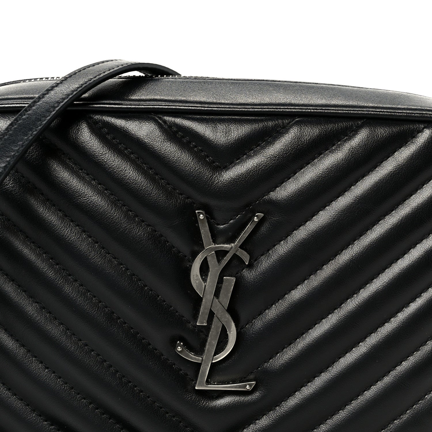 Calfskin Matelasse Monogram Lou Camera Bag Black