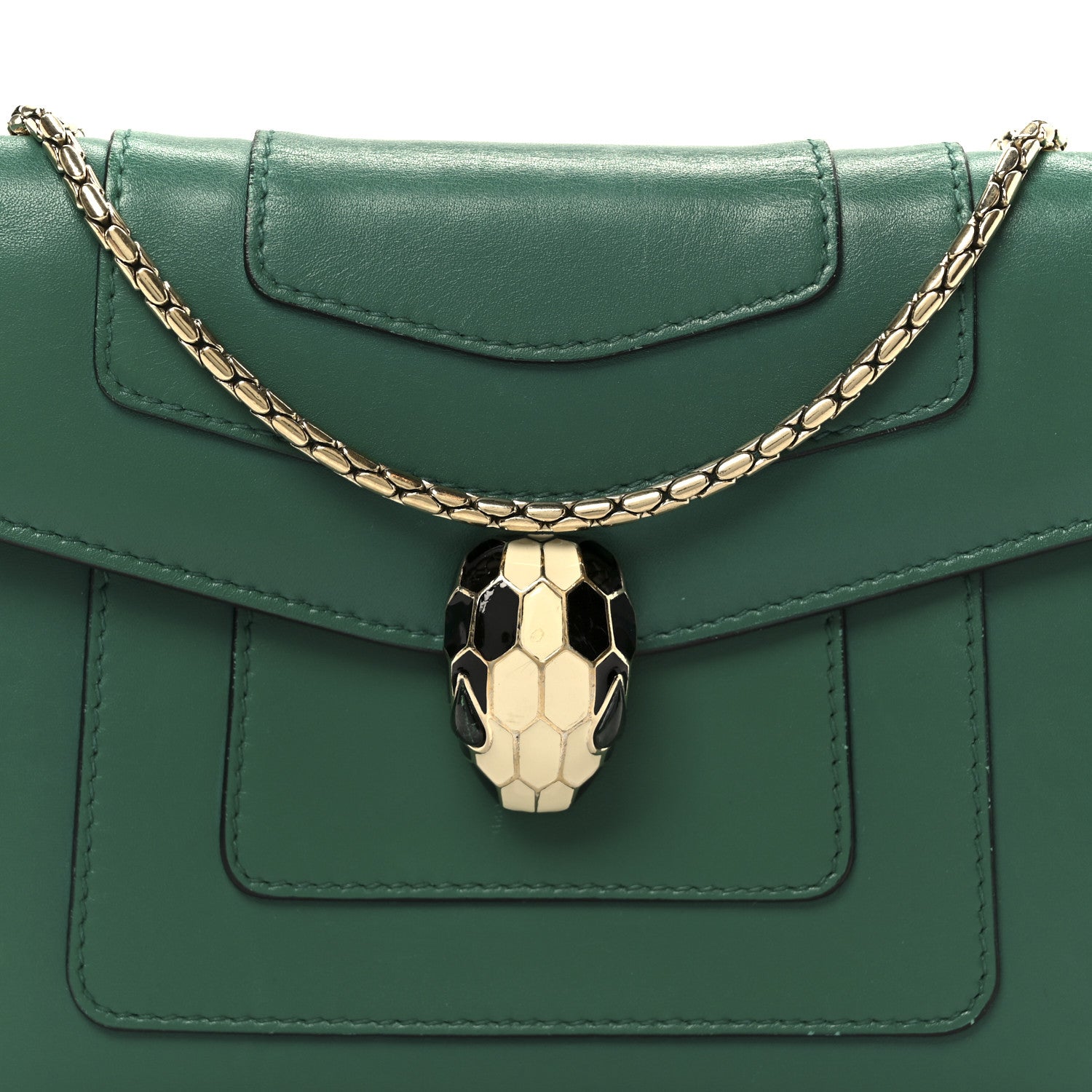 Calfskin Small Serpenti Forever Snake Strap Crossbody Bag Emerald Green
