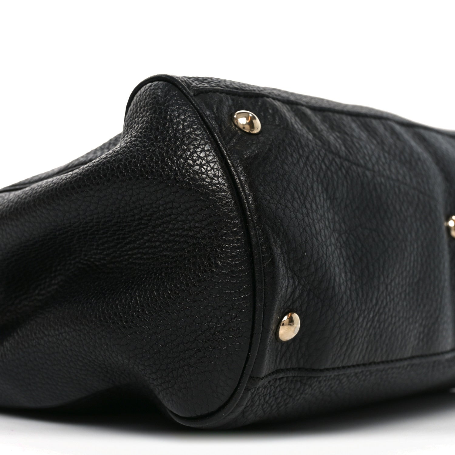 Pebbled Calfskin Medium Bamboo Shopper Tote Black