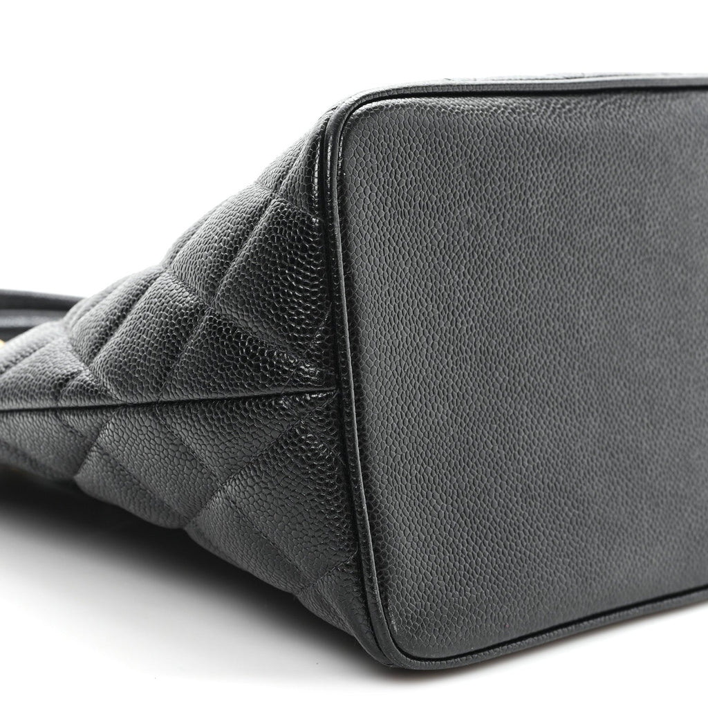 Caviar Quilted Medallion Tote Black