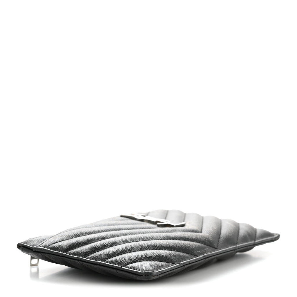 Grain De Poudre Chevron Monogram Bill Pouch Black