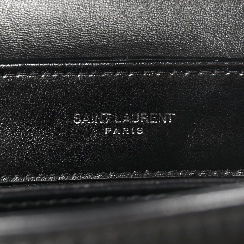 Calfskin Y Quilted Monogram Toy Loulou Crossbody Bag Black