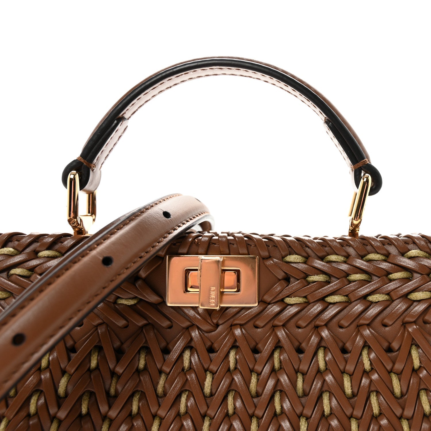 Vitello King Shiny Nappa Intreccio Petite Peekaboo I SEE U Satchel Gianduia