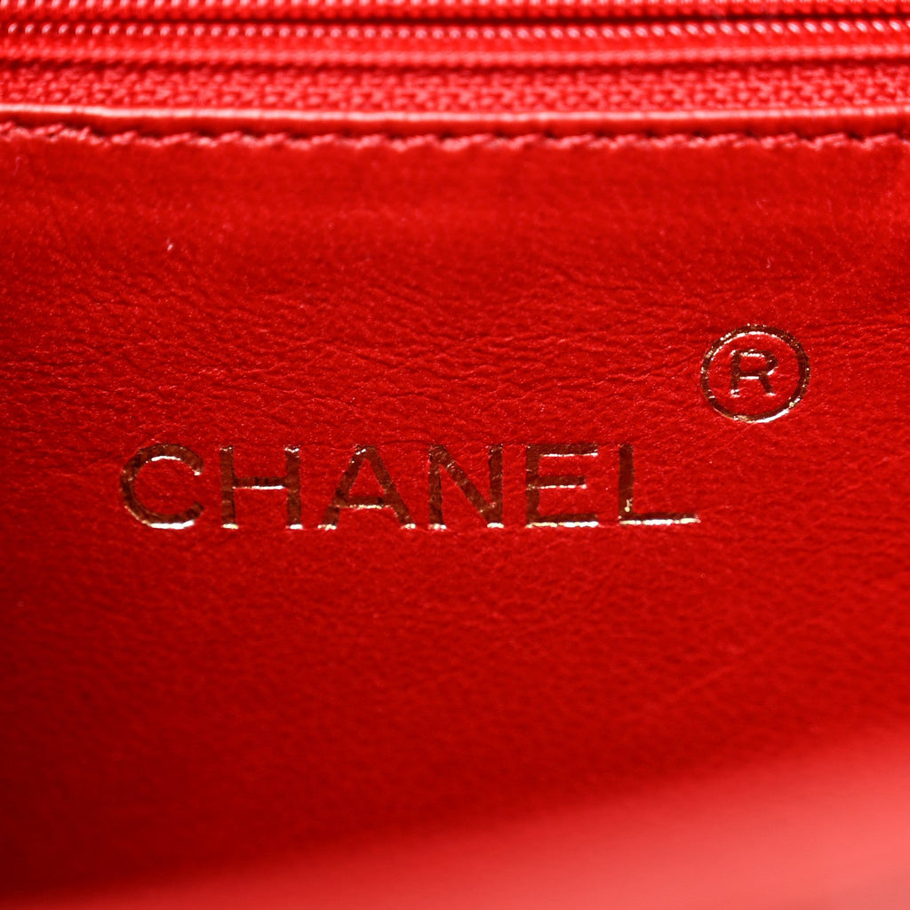 Shiny Alligator Small Single Flap Red