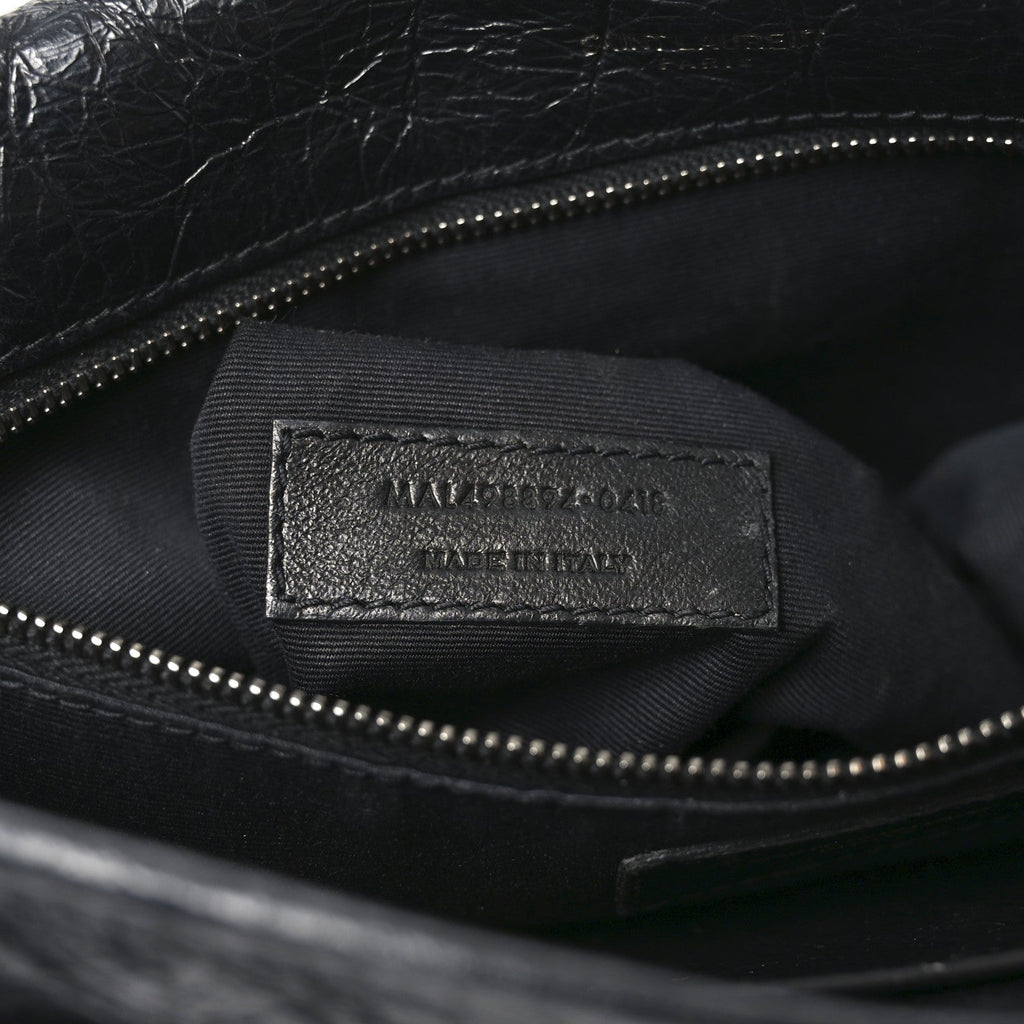 Crinkled Calfskin Matelasse Monogram Medium Niki Chain Satchel Black