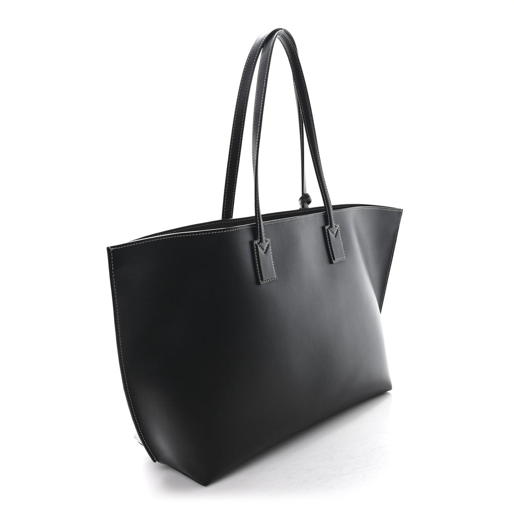 Calfskin Monogram Motif TB Medium Soft Tote Black