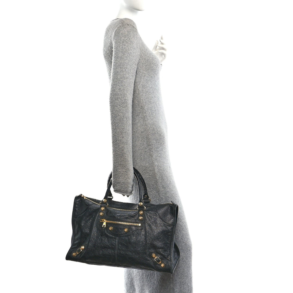 Agneau Giant 12 Gold Hardware Work Black