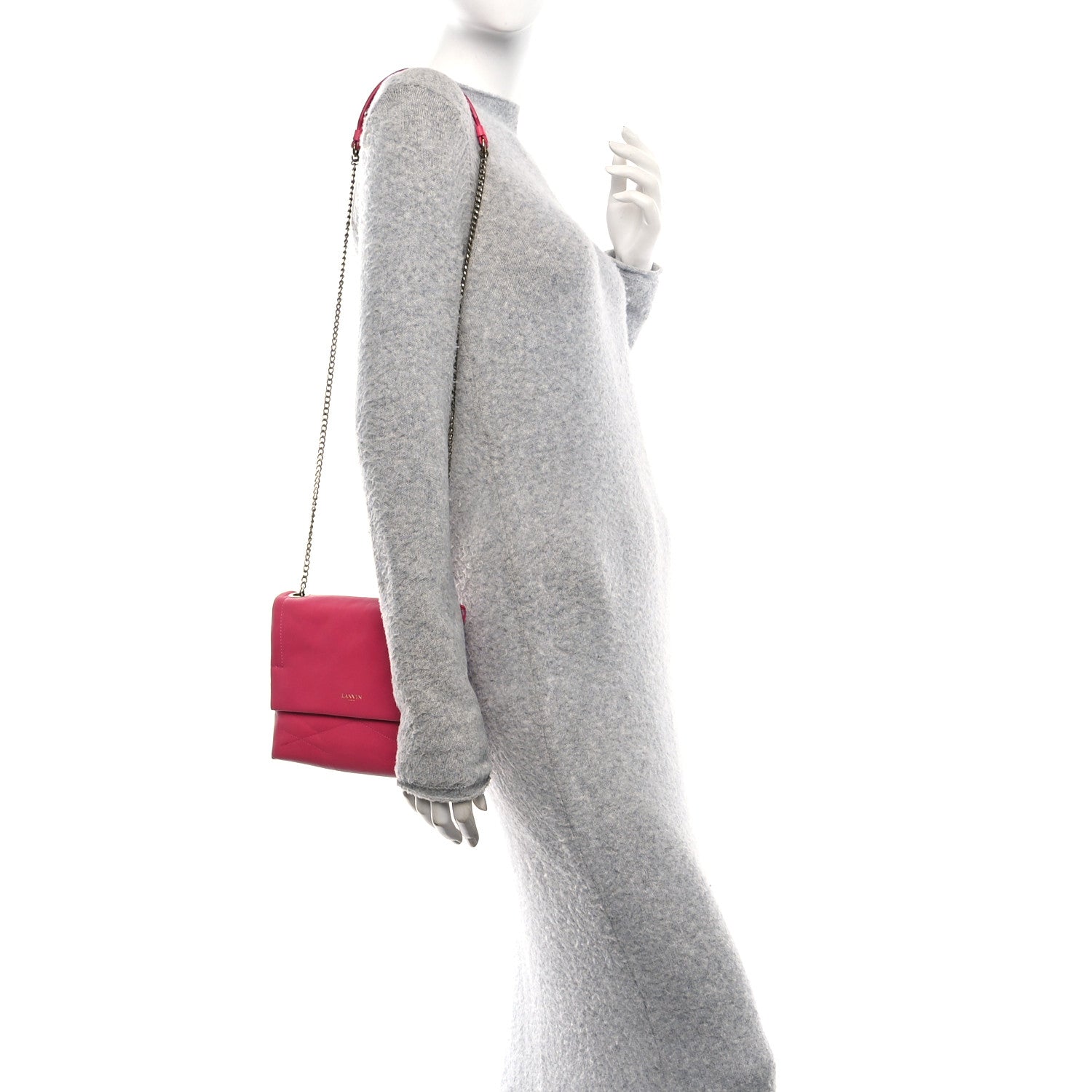 Lambskin Quilted Mini Sugar Flap Shoulder Bag Fuchsia