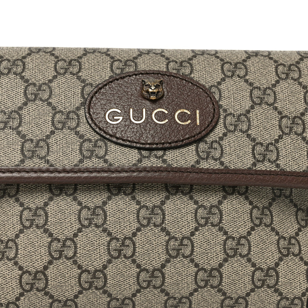 GG Supreme Monogram Neo Vintage Web Belt Bag Brown