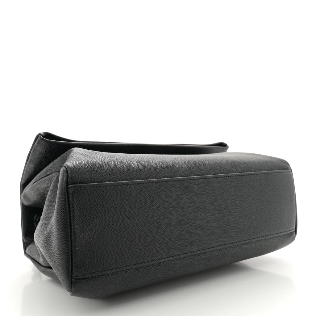 Grain De Poudre Medium West Hollywood Monogram Fold-Over Black