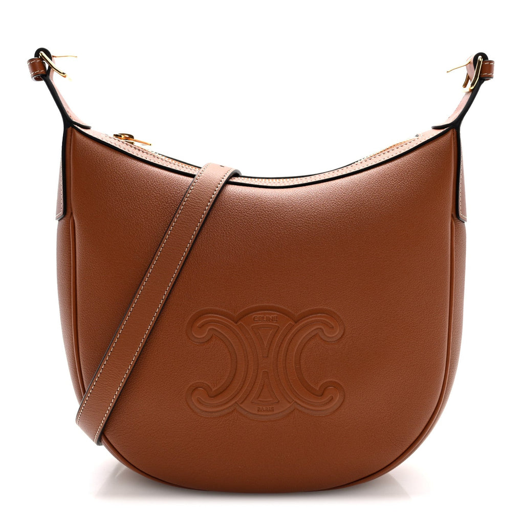Supple Calfskin Small Triomphe Heloise Shoulder Bag Tan