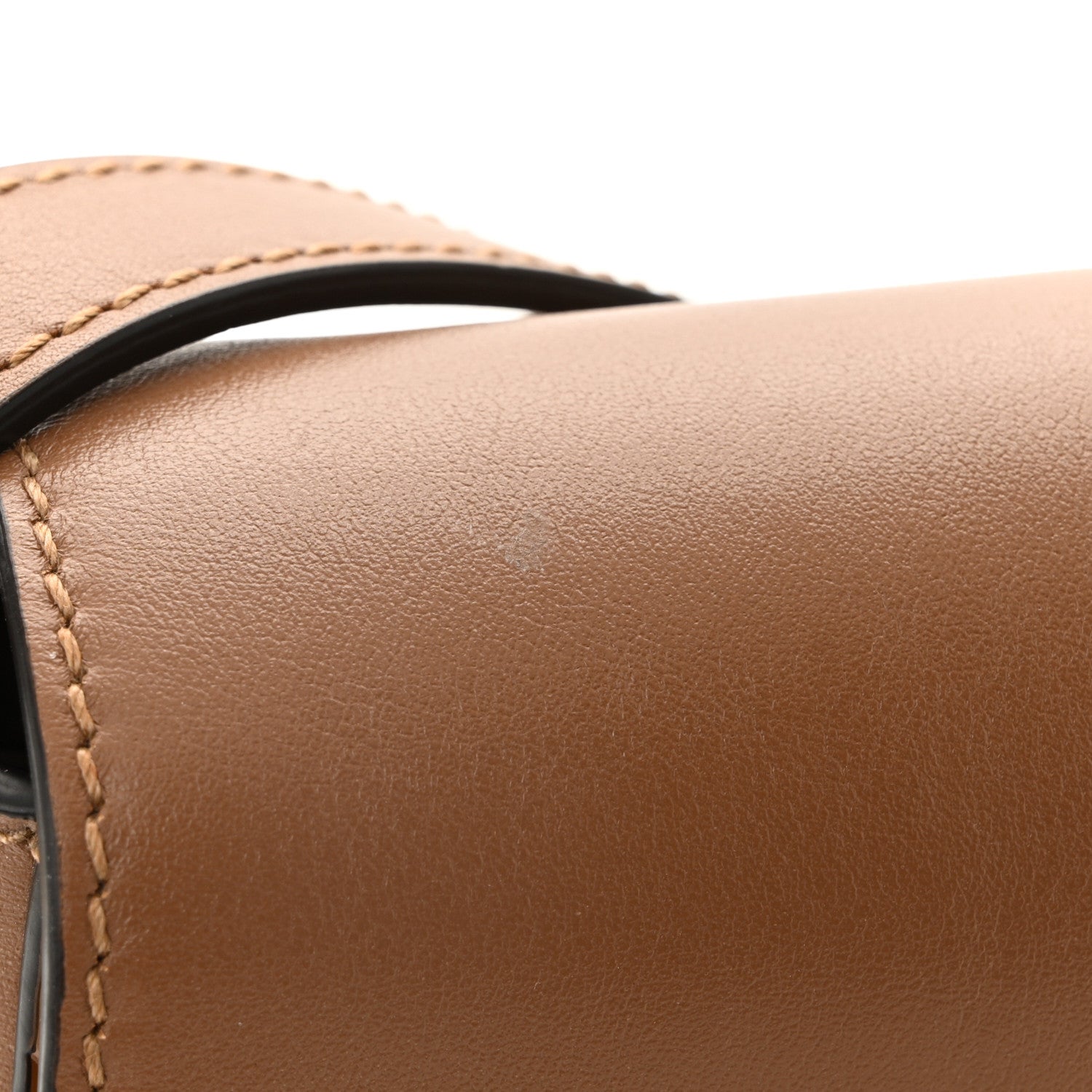 Calfskin Small Varenne Logo Embossed Shoulder Bag Brown