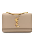 Grain De Poudre Small Monogram Kate Satchel Dark Beige