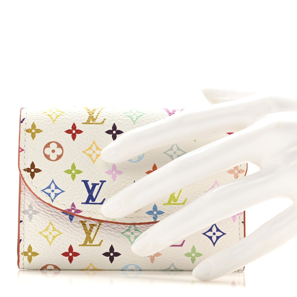 LV X TM Monogram Multicolor Rosalie Coin Purse White Kawaii Pink
